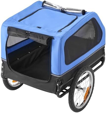 VEVOR Dog Bike Trailer, Supports up to 88 lbs, Pet Cart Bicycle Carrier, Easy Folding Frame with Quick Release Wheels, Universal Bicycle Coupler, Reflectors, Flag, Collapsible to Store
