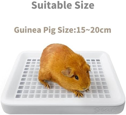Generic Guinea Pig Toilet, Small Animal Potty Trainer Corner, Square Rat Litter Bedding Box with Small Broom, Dustpan, Small Pet Litter Toilet for Guinea Pigs, Chinchilla, Ferret,Galesaur…