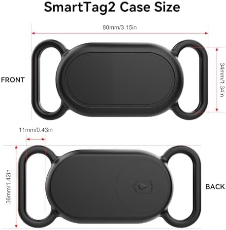 Waterproof Silicone Case Holder for Galaxy Smarttag2, 2 Pack Pet Dog Cat Collars, Anti-Lost Scratch Resistant Holder Accessory Protective Cover for Samsung Galaxy Smart tag2 (Grey/Pink)