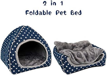 BWOGUE Guinea Pig Bed Hideout, Washable Hamster Cave for Small Animals