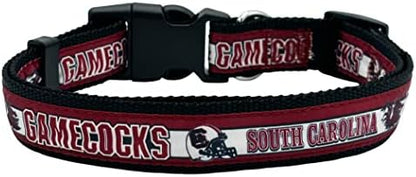 Pets First Collegiate PET Collar NEW VERSION South Carolina Gamecocks Dog Collar, Size Large. Best Sports Team Color for Dogs & Cats. A Shiny & Colorful Dog & Cat Collar Licensed by The NCAA