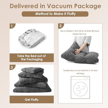 EHEYCIGA Washable Dog Beds Medium Sized Dog, 29x21 Inch Pet Bed, Charcoal