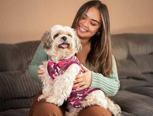 Suitical Recovery Suit for Dogs - Spay and Neutering Dog Surgery Recovery Suit for Male or Female - Soft Fabric for Skin Conditions - XS, Neck to Tail 15.7-17.7 Inch, Chest 18-24 Inch -Pink Camouflage