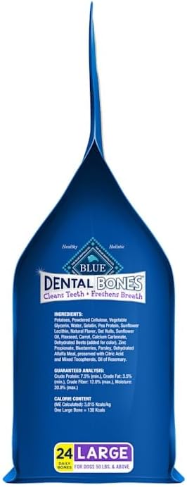 Blue Buffalo Large Dental Bones, 12 oz, 24 Bones