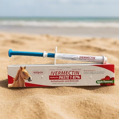 Ivermectin Horse Paste 1.87% | Apple Flavor – 6.08g Syringe for Equine Use Only Up to 1250 LB (4-Pack)