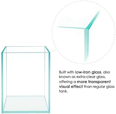 Nano Tall Rimless Frameless Extra Clear Glass Aquarium, Low Iron Glass Tank, 5mm Glass, White Leveling Mat Included, w/Lids Options
