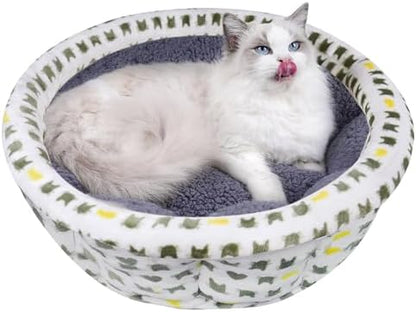 AIWIKIDE Super Soft Small Dog & Cat Bed, Anti-Anxiety Puppy Cuddler, Cozy Round Fluffy Plush Pet Bed, Machine Washable Faux Fur Donut Cuddler, Grey