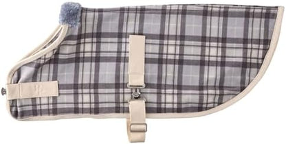Pet Passion Preston II - The Polar Fleece Coat, Recycled Polar Fleece Warm Dog Jacket for Cold Weather for Small, Medium, Large Dogs, Gray Chesterfield Plaid, XX-Large (70-110 lbs)
