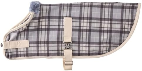 Pet Passion Preston II - The Polar Fleece Coat, Recycled Polar Fleece Warm Dog Jacket for Cold Weather for Small, Medium, Large Dogs, Gray Chesterfield Plaid, XX-Large (70-110 lbs)