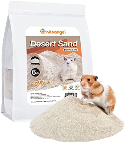 Niteangel Hamster Desert Bath Sand: 6lb/96oz No-Dust Bath & Easy to Clumps