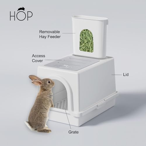 HOP Rabbit Litter Box Grid, Dishwasher Safe, Non-Slip Sifter, 0.5” Holes, 19” x 13”, Keeps Paws & Hay Clean and Dry (Grid Only)