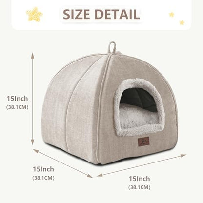 WINDRACING Cat Bed for Indoor Cats - Cat Cave Cat House Cats Tent with Removable Washable Cushioned Pillow, Soft and Self Kitten beds