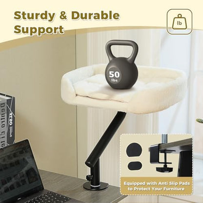 PAWZ Road Cat Desk Bed 360°Rotating Supports to 50 Lbs Cozy Nest for Desk