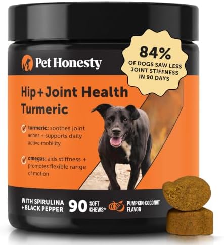 Pet Honesty Turmeric Hip and Joint Supplement for Dogs, 90 Count