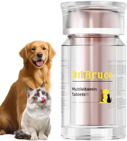 Dr.Bruce Dog Multivitamin，Pet Vitamins and Supplements，16-in-1 Vitamin Formula with Taurine，Canine Complete Enhanced Multivitamin，Hip & Joint Support, Digestive Health, Immune Support，Fur Supplements