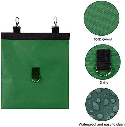Rabbit Hay Feeder Bag Hanging Hay Rack (Pattern Black, 2 Windows)