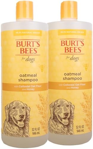 Burts Bees for Pets Oatmeal Dog Shampoo, Honey Scent, 32 Fl Oz, 2-Pack