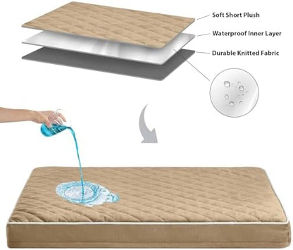 WNPETHOME Orthopedic Waterproof XL Dog Bed for Crate Cozy Sleep