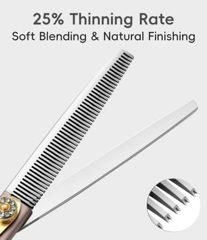 Professional Thinning Scissors for Dog Cat 7.5'' Pet Grooming Scissors 440C Stainless Steel Thinning Shears for Dogs 50/56 Teeth