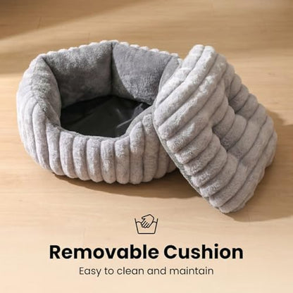 Donut Dog Bed, Cat Bed Kitten Bed, Washable Round Cat Beds for Indoor Cats, Soft Thickened Kitten Beds for Indoor Kittens, Anti-Anxiety Calming Pet Bed with Non-Slip Bottom(Small)