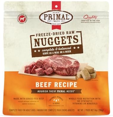 Primal Freeze Dried Raw Dog Food Nuggets, Beef, 14 oz