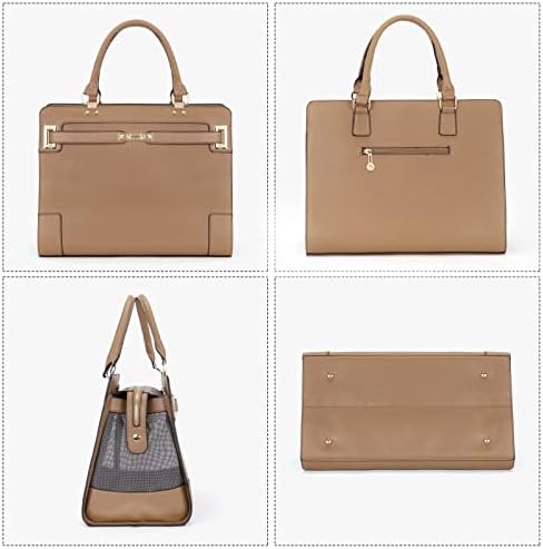 Fashion Pet Carrier Dog Cat Carrier Purse Soft-Sided Leather Handbag Pet Tote Bag for Small Dogs Puppy and Cats TSA Airline Approved (Khaki)