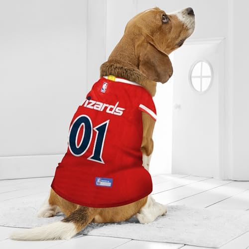 Pets First NBA WASHINGTON WIZARDS DOG Jersey, Medium - Tank Top Basketball Pet Jersey