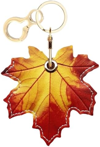 BORKUANA PU Leather Keychain Holder Protective Case Compatible with AirTag