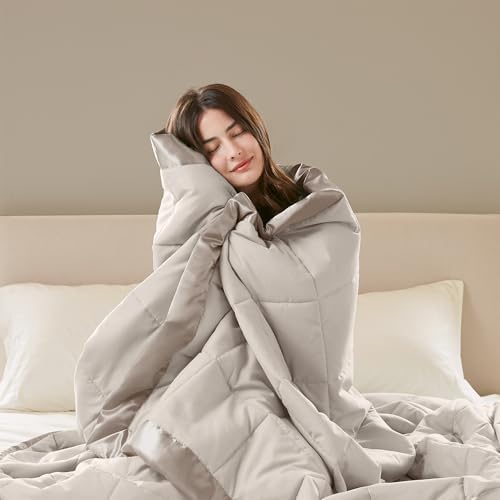 Madison Park Windom Down Alternative Blanket, Premium 3M Scotchgard Moisture Wicking Treatment, Lightweight and Soft Bed Cover For All Season, Satin Trim, Grey King