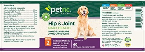 PetNC Level-2 Hip & Joint Chewables for Adult Dogs, Liver, 60 Count