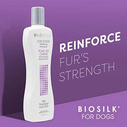 BioSilk for Dogs Silk Therapy Whitening Dog Shampoo, 12 Fl Oz, 2-Pack