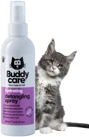 Buddycare Detangling Spray for Cats - Effective Cat Matted Fur Remover and Detangle Spray to Promote a Healthy Coat, Easily Removes Matted Hair for a Smooth and Shiny Coat