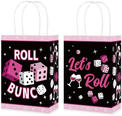 Greencian 16Pcs Dice Game Party Favor Bags Pink Black Goodie Bags