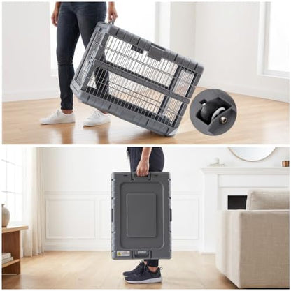 ZOMISIA 36" L Collapsible Dog Crate for Dogs, Heavy Duty Dog Kennel Indoor