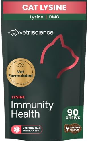 VetriScience Lysine Immunity Health Chews for Cats, Chicken, 90 Count