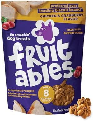 Fruitables Baked Dog Treats, Low Calorie Treats, Chicken & Cranberry, 20oz