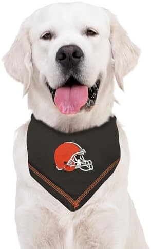 Pets First NFL Cleveland Browns TIE Bandana, Size Large/X-Large. Dog Bandana Scarf Bib for Pet Cat Dog. The Ultimate Game-Day, Party Bandana