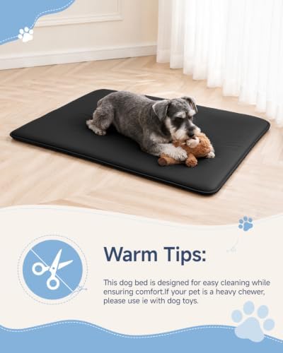 XXL Extra Large Dog Crate Pad Mat, Waterproof Wipeable Bed, 47x 29, Black