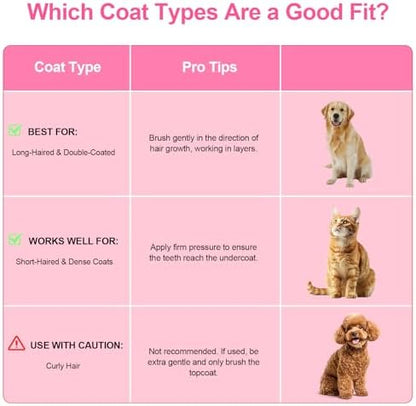 Depets Cat Brush for Shedding, Skin Friendly Self-Clean Dog Slicker Brush
