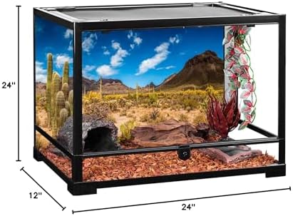 24x12 in Reptile Habitat Background Blue Sky Cactus Desert Tank Backdrop