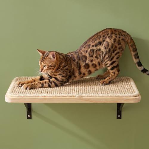 Cat Floating Wall Shelf with Scratching Mat, 1PC, 9.7X16.6 Inch