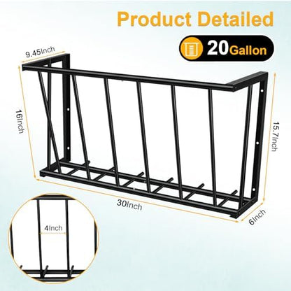 30'' Metal Wall Mount Hay Feeder, 20 Gallon Livestock Feeder