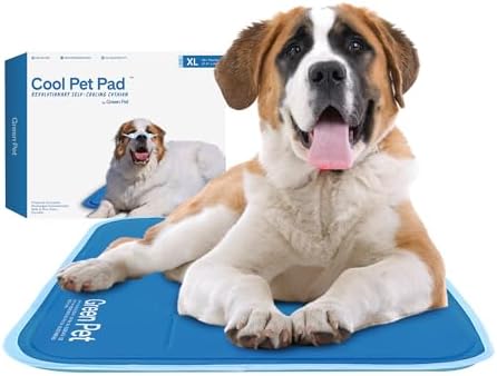 The Green Pet Shop Cool Pet Pad - Extra Large, Blue - Self-Cooling, Pressure Activated Mat for Dogs & Cats from 80+ lbs - Non-Toxic Gel, No Water Needed