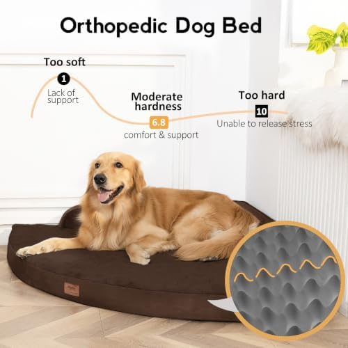 MEKIY Orthopedic Waterproof Dog Bed with Sides for Large Sizes Dogs