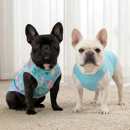 KYEESE 2Pack Dog Shirts for Small Medium Dogs Breathable Mesh Tank Top