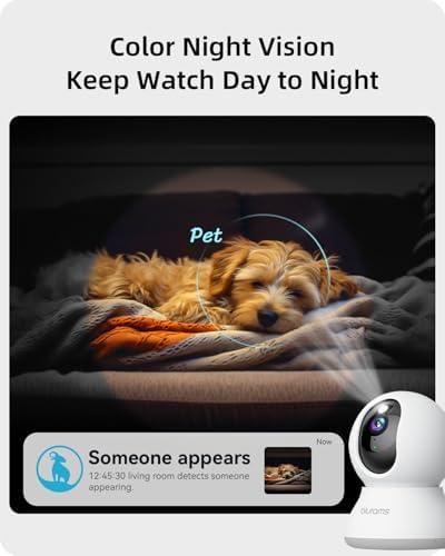 blurams Security Camera, 2K Indoor Camera 360° Pet Camera for Home Security
