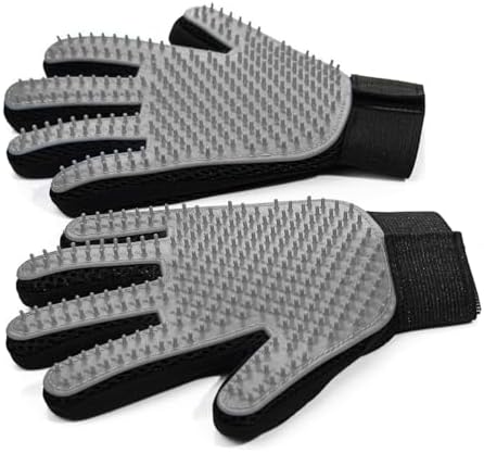NVNAN Pet Hair Removal Glove for Dogs & Cats, 2-Pack Gray