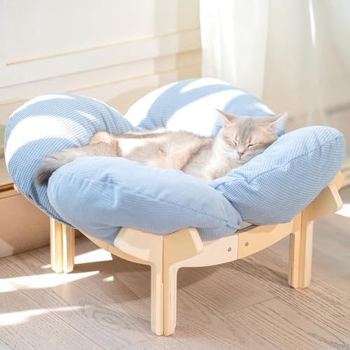 CHEERHOME PETS Elevated Cat Bed for Indoor Cats Couch Sofa Flower