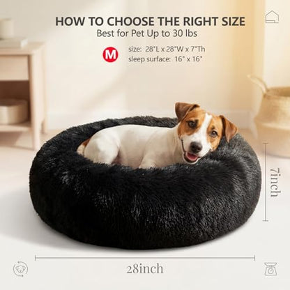 nononfish Cozy Donut Dog Bed,Soft Calming Bed for Small Pets