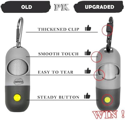 YUCHIYA Dog Poop Bag Holder Dispenser with LED Flashlight(Gray)
